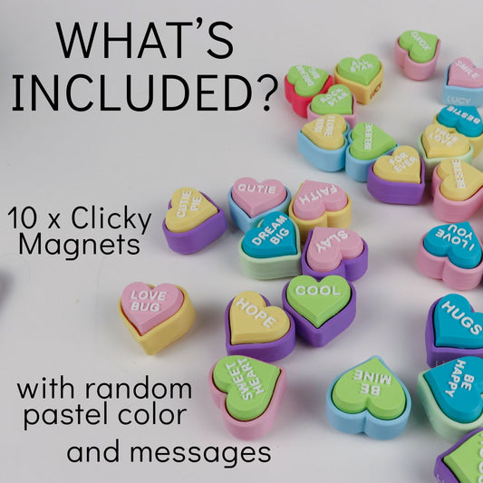 Heart Candy Clicker Magnets