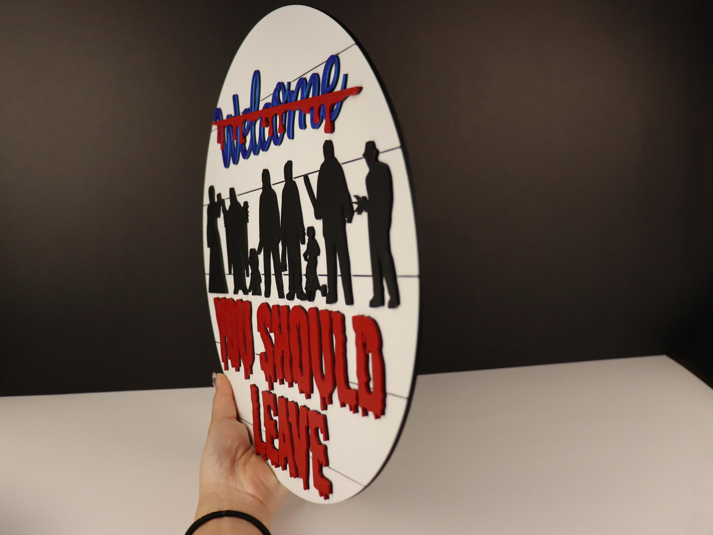 Horror Movie 3D Sign | You Should Leave | Scary Welcome Sign