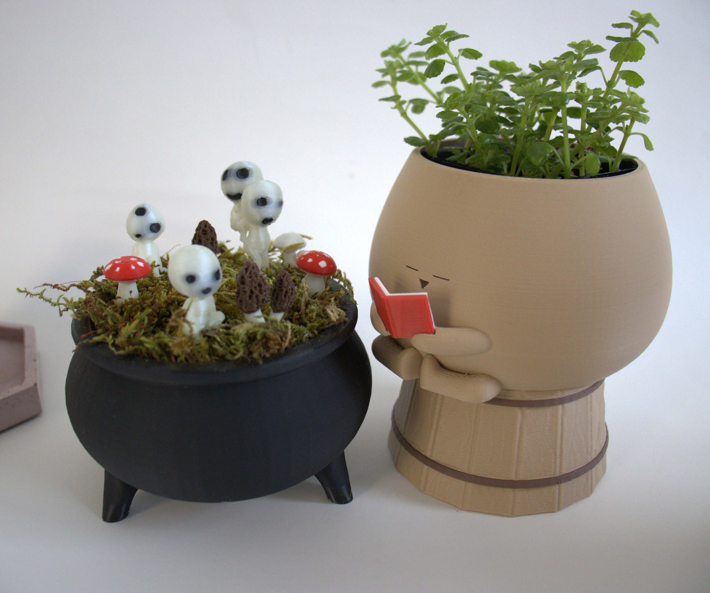 White Button Mushroom Stake Plant Accessory