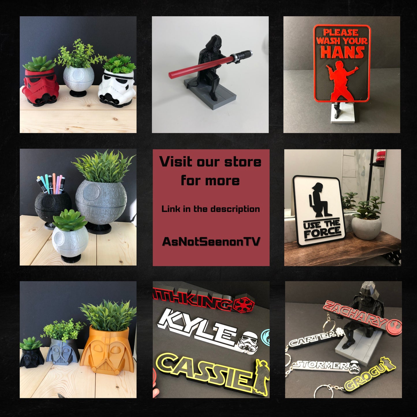 Star Wars Planter Bundle – Darth Vader, Stormtrooper, Death Star