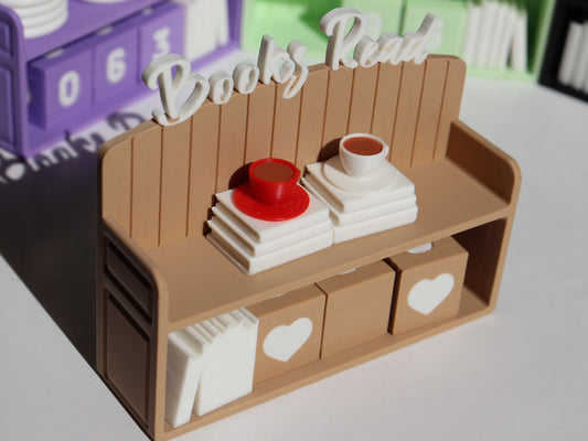 Mini Bookshelf Book Counter