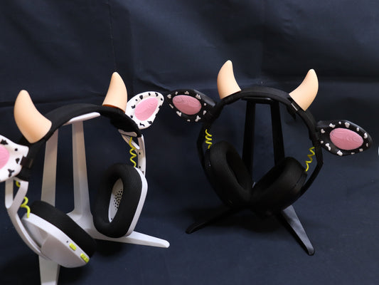 Cow Ears and Horns Headphone Attachment