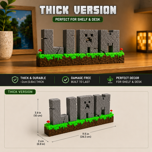 Minecraft-inspired Name Plate and Door Sign