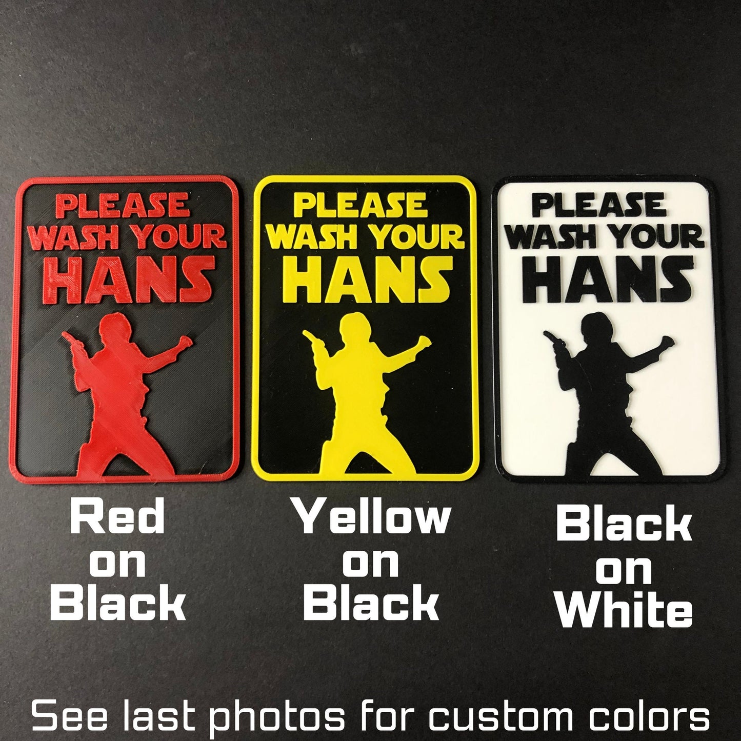 Wash Your Hans Star Wars Bathroom Sign | Funny Star Wars Decor | Funny gift for him | Dad joke gift