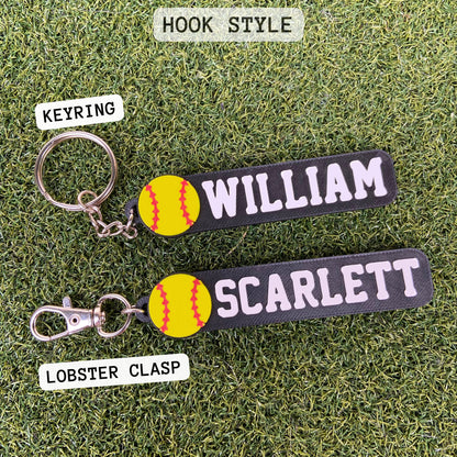 Softball Custom Keychain