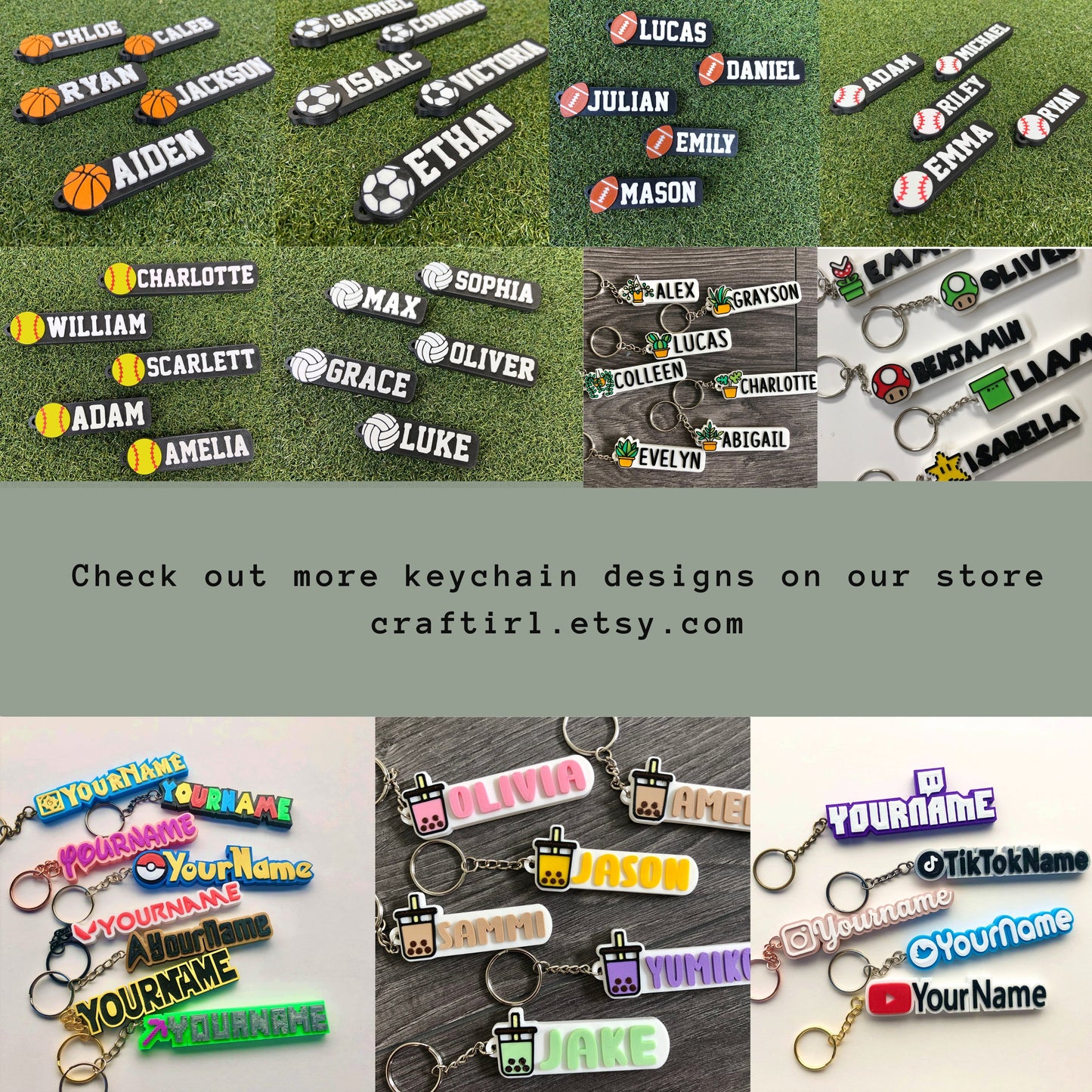 Basketball Custom Name Keychain