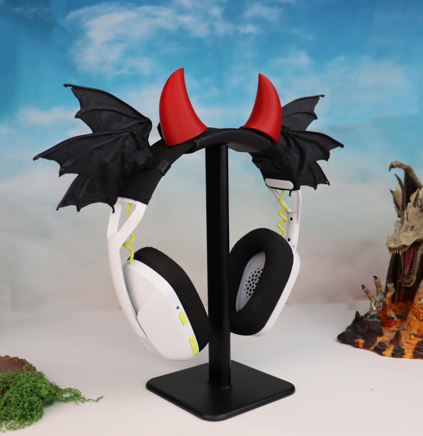 Stacked Demon Wings Headphone Attachment