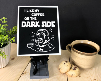 Dark Side Coffee 3D Wall Art - Star Wars Darth Vader Inspired Sign
