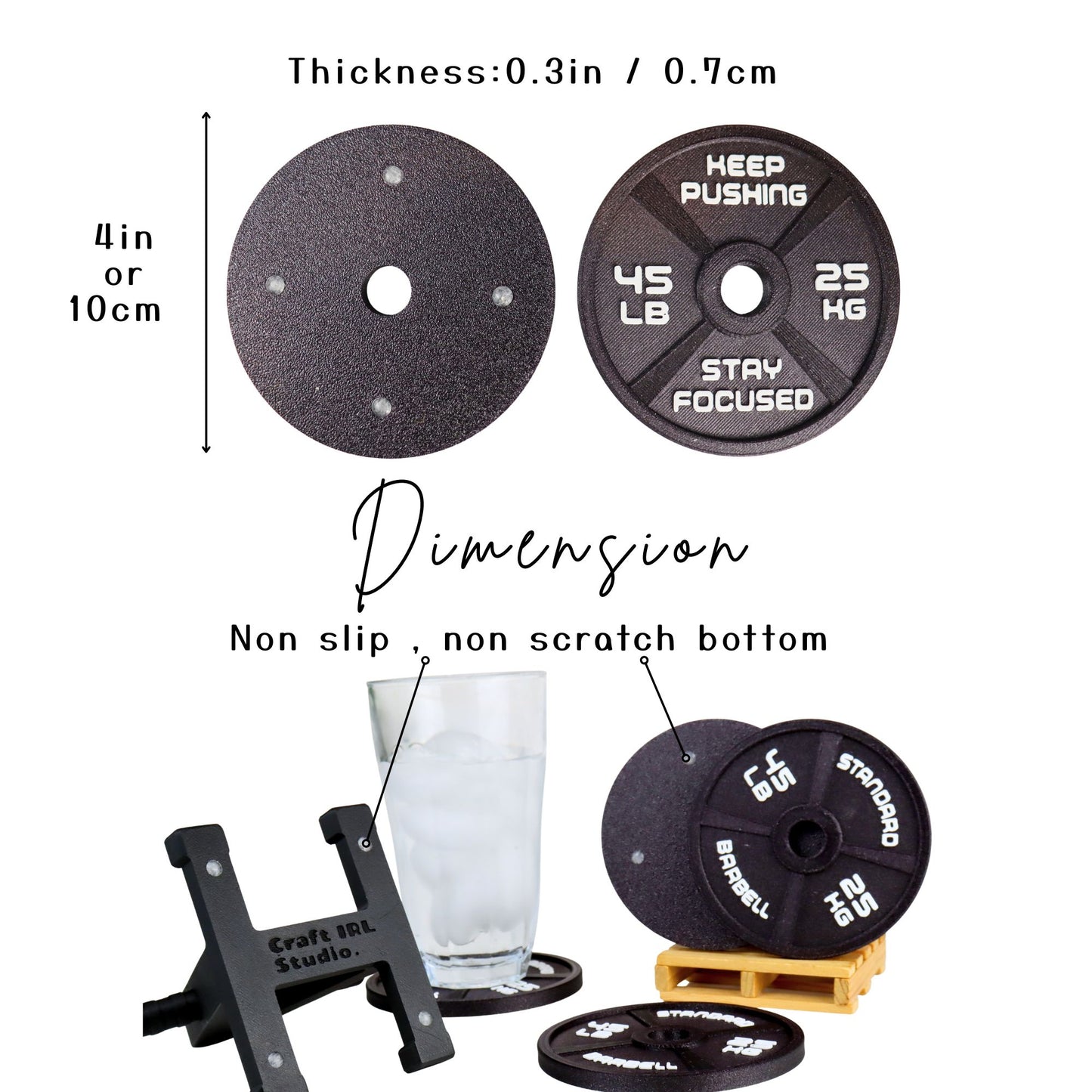Gym Coaster Set Weight Plate with Rack