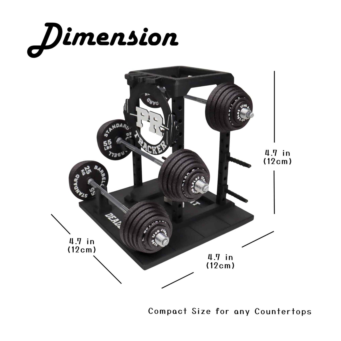 PR Tracker Weightlifting Barbell Rack Display – Gym Decor, Fitness Gift