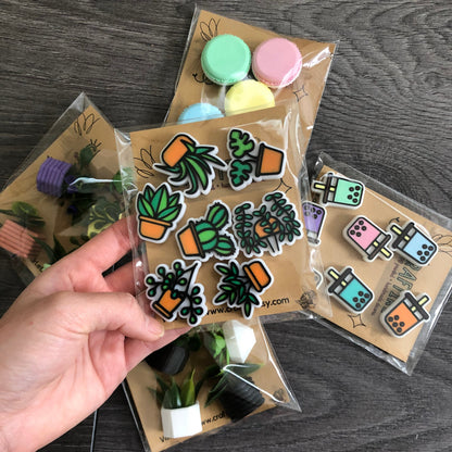 House Plant Fridge Magnet Set