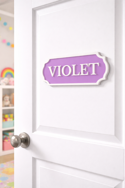 Personalized Pastel Name Door Hanger, Kids Room Sign, Bedroom Decor