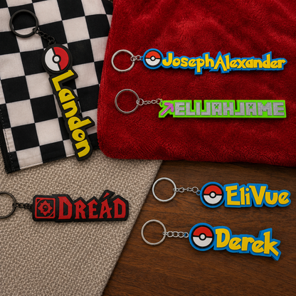 Custom Gaming and Show Themed Name Keychain