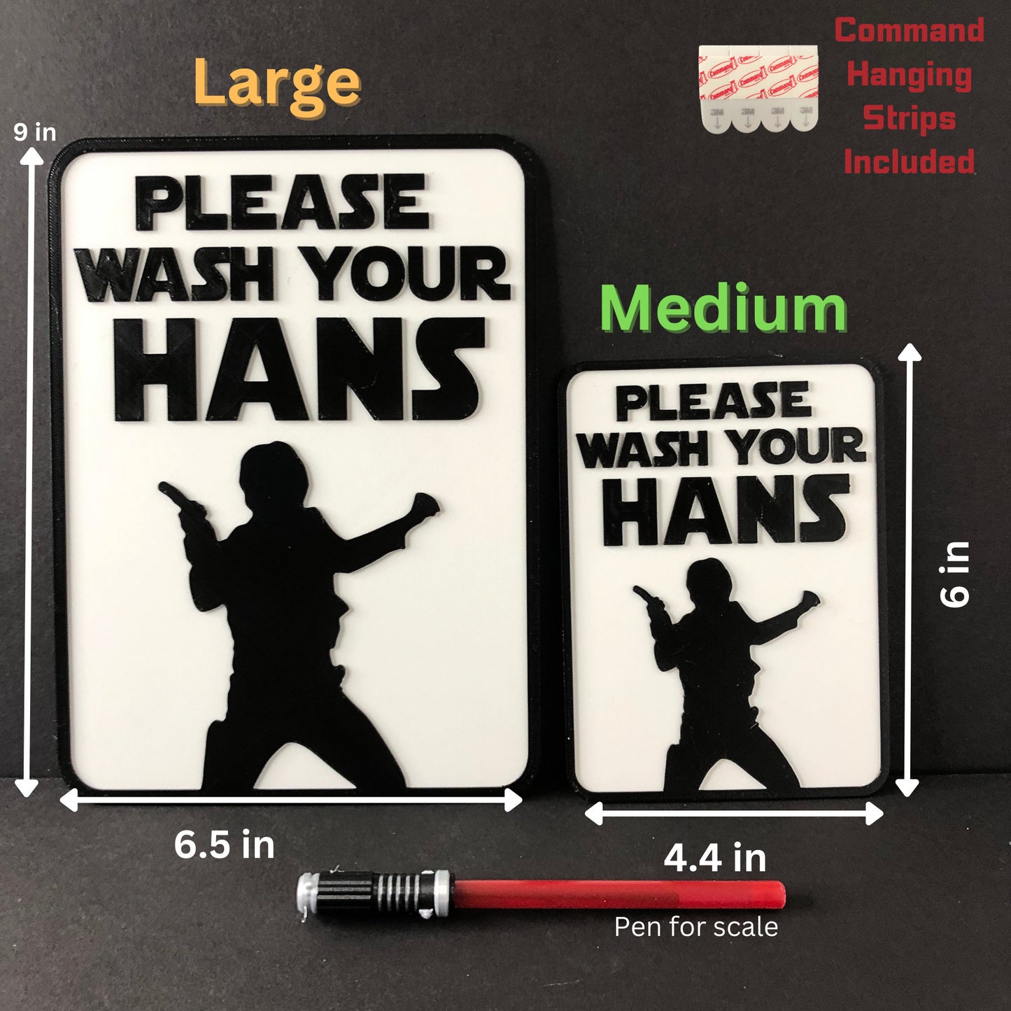 Wash Your Hans Star Wars Bathroom Sign | Funny Star Wars Decor | Funny gift for him | Dad joke gift