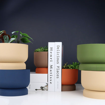 Ribbed Bookend Planter – Minimalist Home Decor