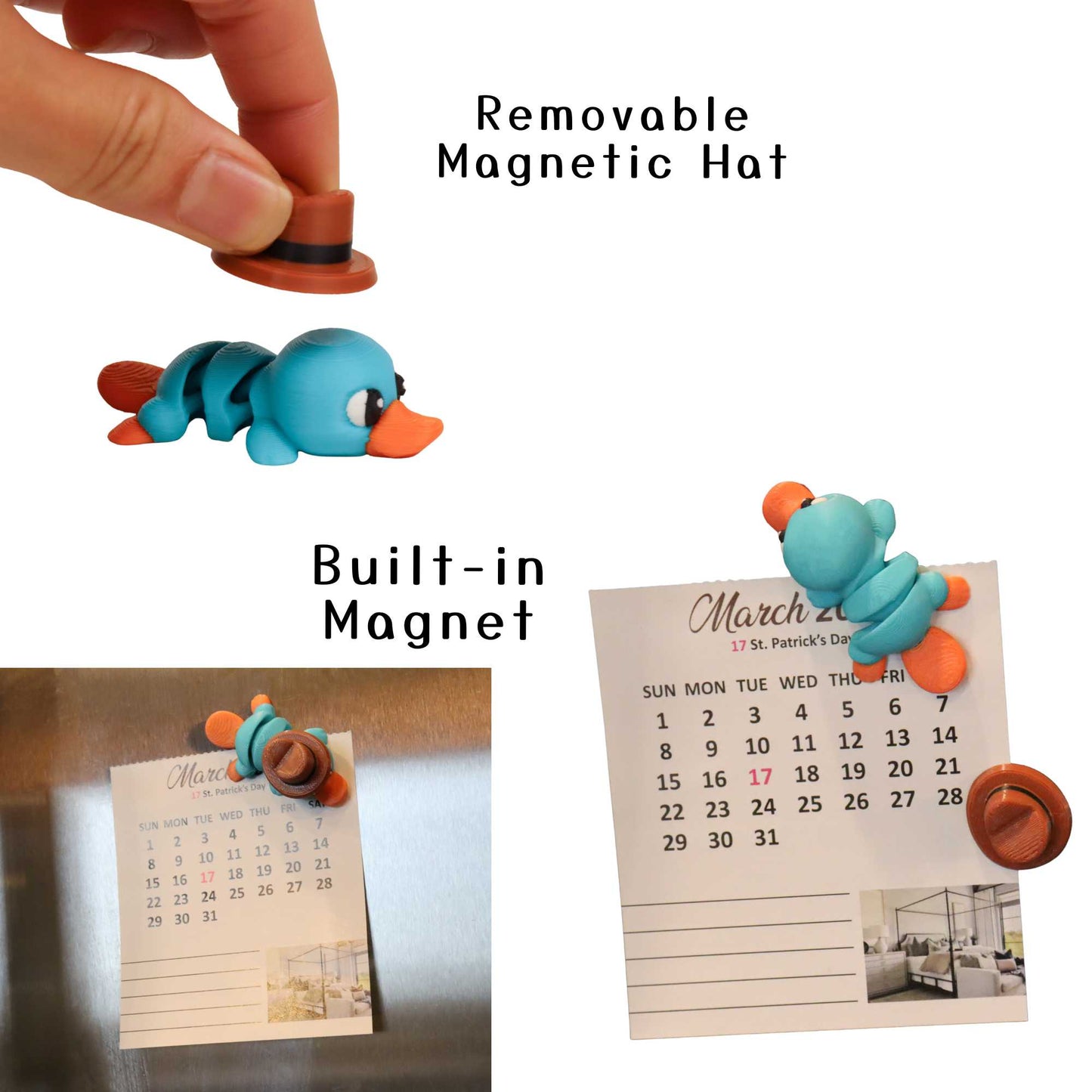 Perry the Platypus Magnet Toy with Magnetic Hat