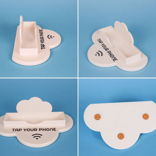 Cloud-Shaped NFC Business Card Holder with Programmable Tap Technology