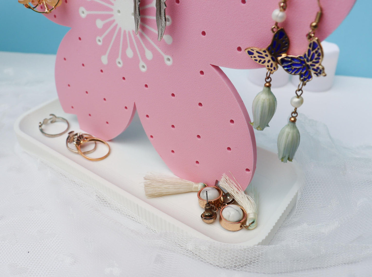 Sakura Earrings and Pin Stand
