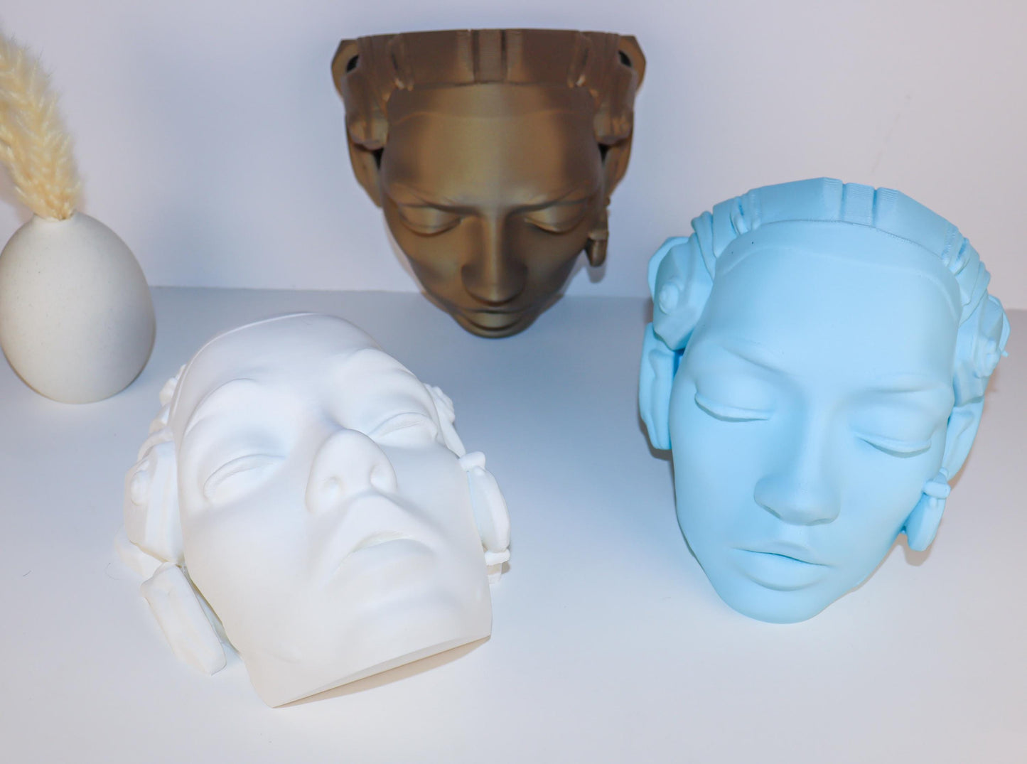 Cyborg Female Face Wall Planter