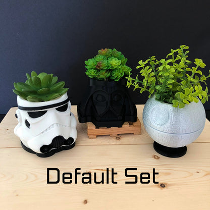 Star Wars Planter Bundle – Darth Vader, Stormtrooper, Death Star