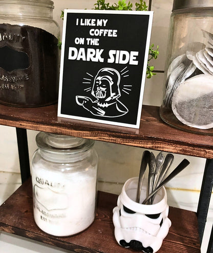 Dark Side Coffee 3D Wall Art - Star Wars Darth Vader Inspired Sign