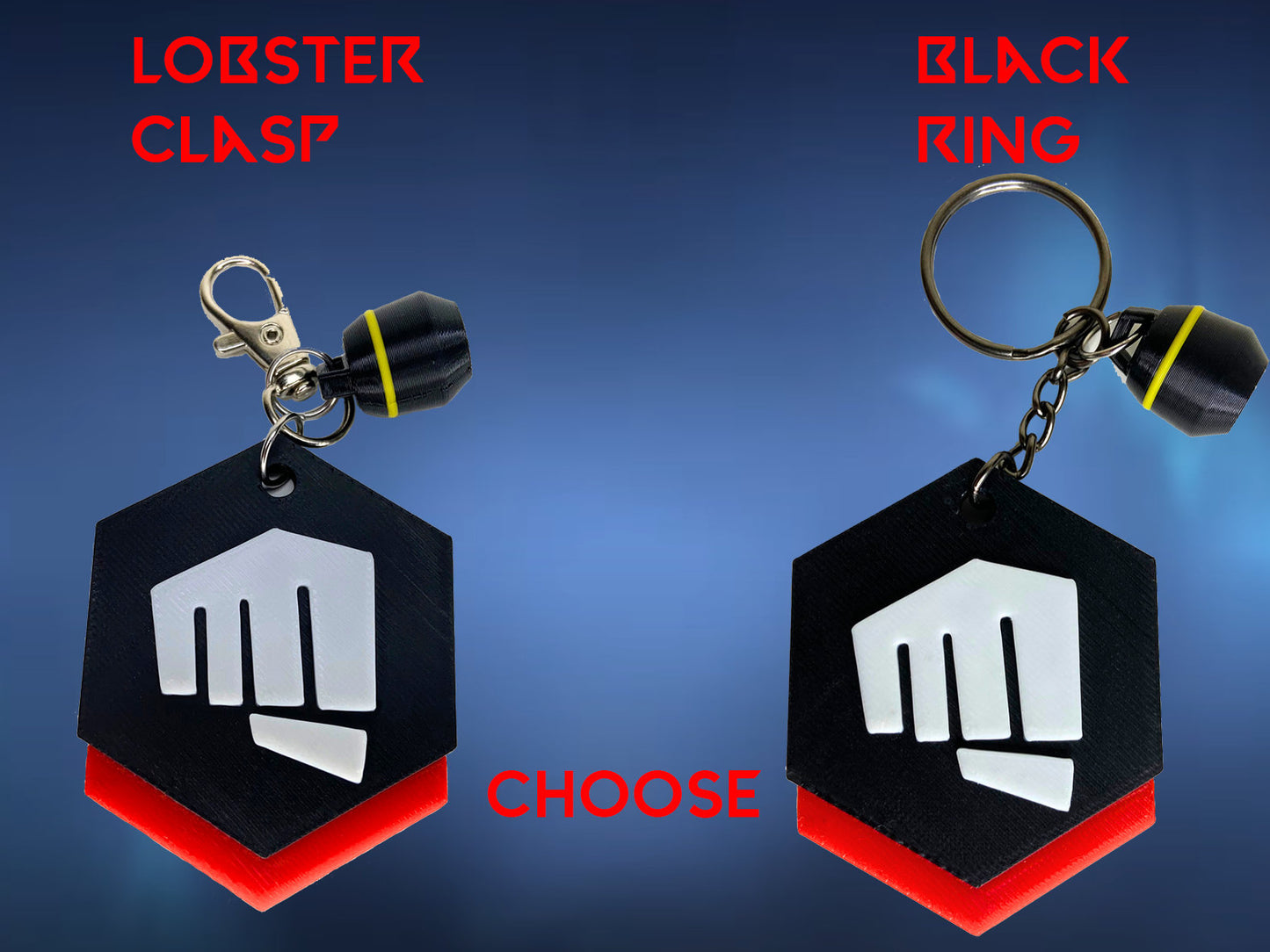 Valorant Riot GunBuddy Keychain | Fist Bump Gun Buddy | Custom Colors | Riot Gun Buddy