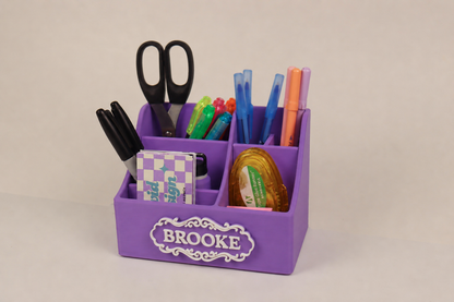 Personalized Pen Holder Custom Vintage Name Desk Organizer