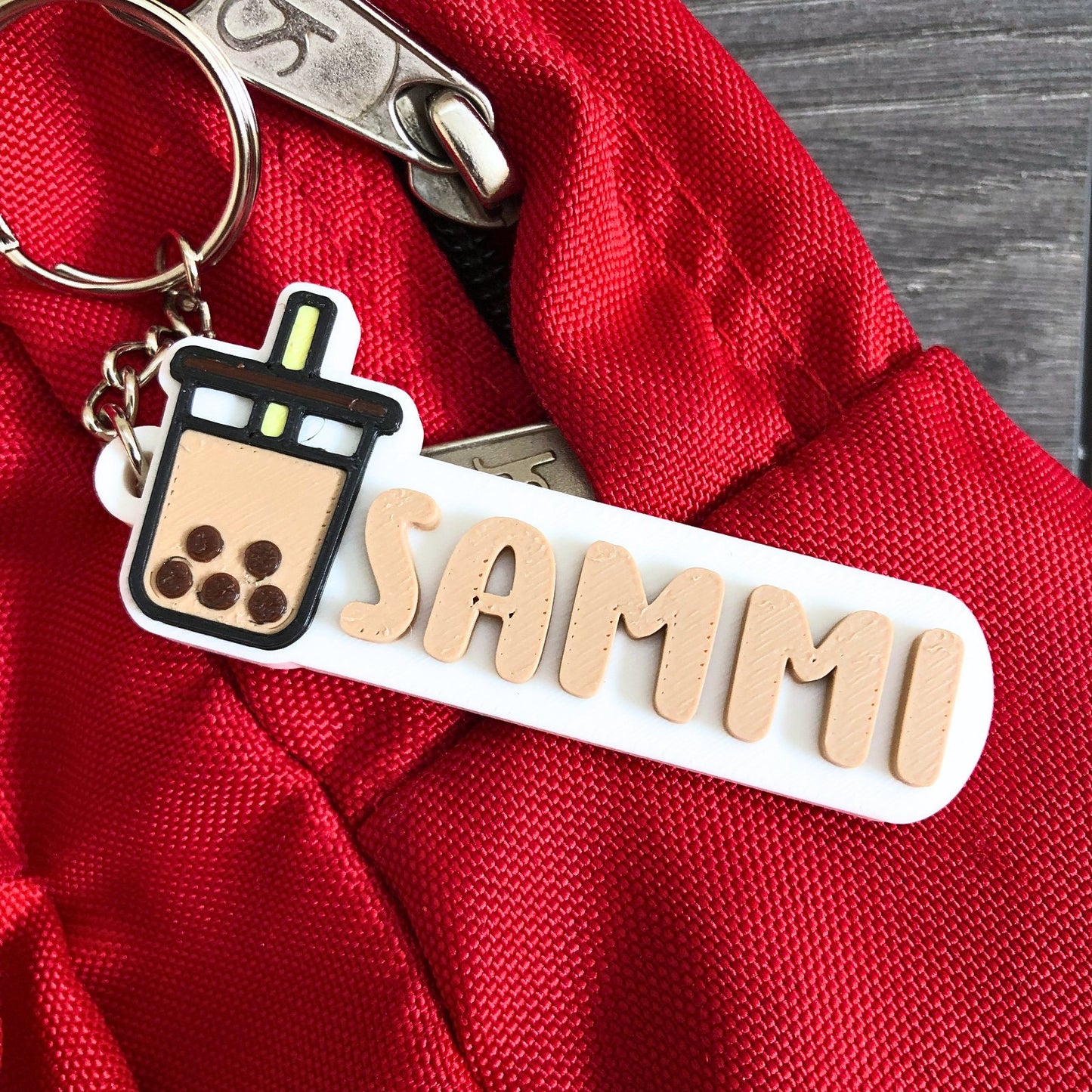 Boba Custom Name Keychain