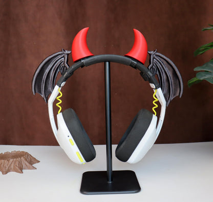 Succubus Wings Headphone Attachment | Little Demon Succubi Headset Accessory | Streamer Gamer Gift and Decor