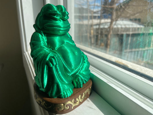 Pepe the Frog Buddha Statue – Zen Desk Decor