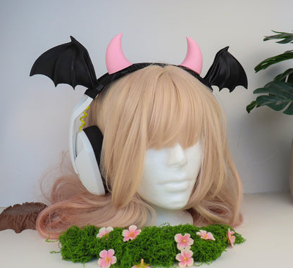 Bat Wings Headphone Attachment with Horns