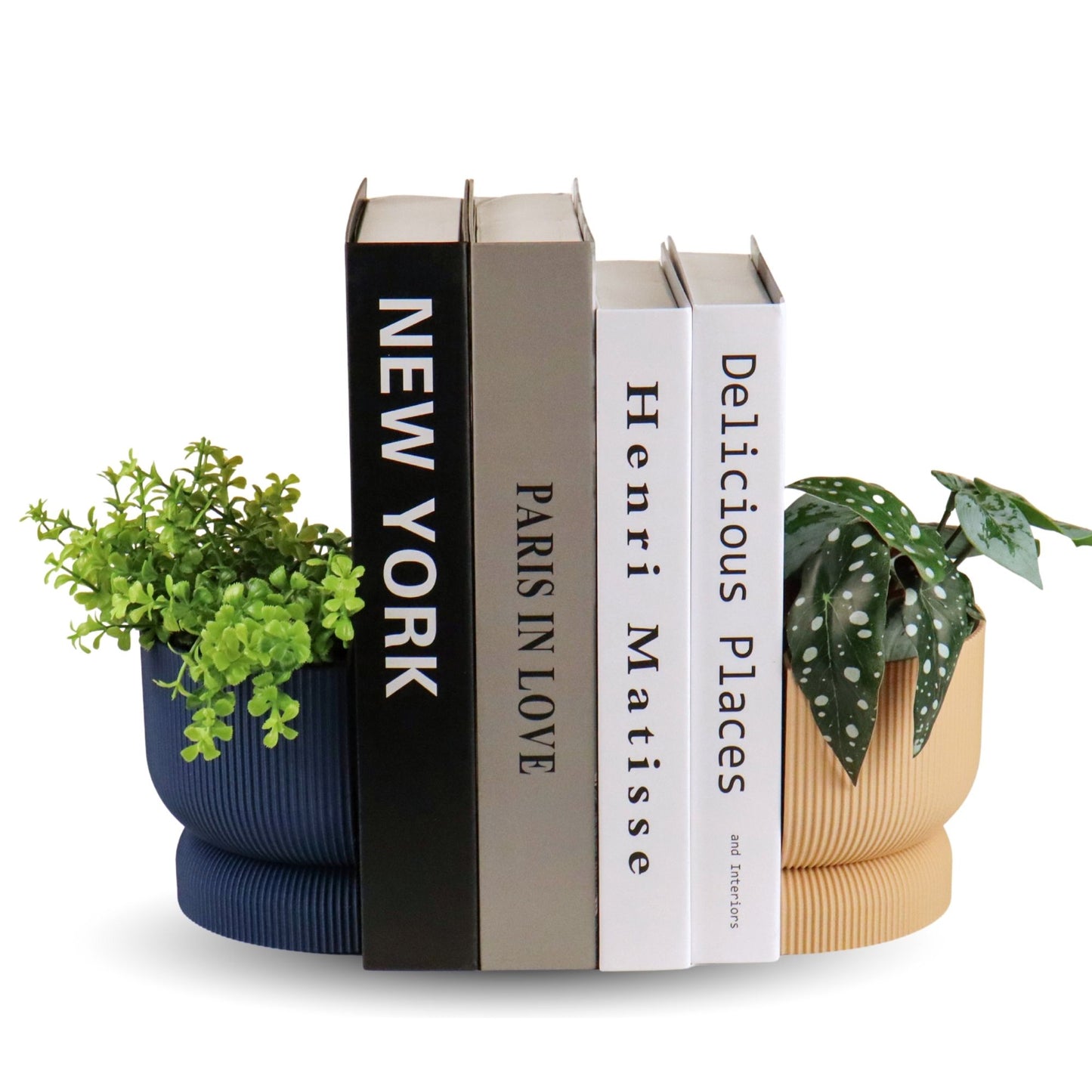 Ribbed Bookend Planter – Minimalist Home Decor
