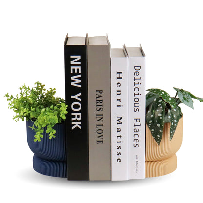 Ribbed Bookend Planter – Minimalist Home Decor