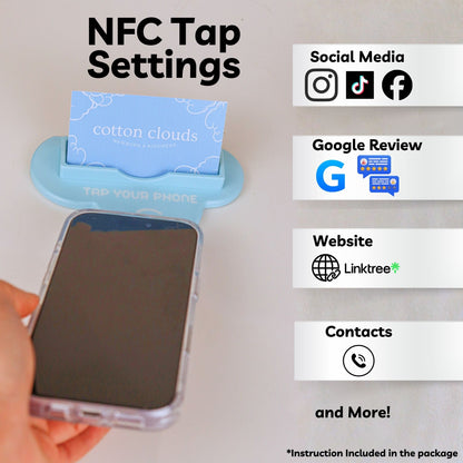 Cloud-Shaped NFC Business Card Holder with Programmable Tap Technology