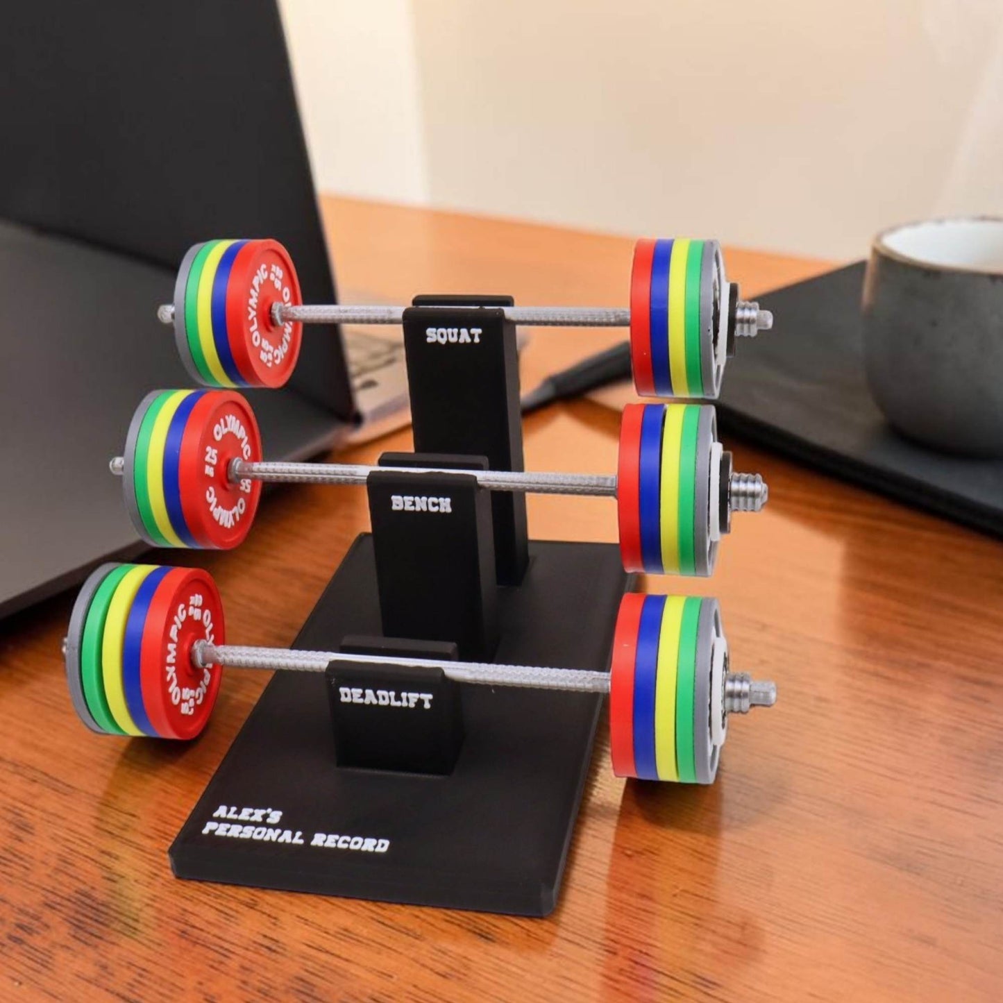Personal Record Tracker Desk Stand | Fitness Progress Organizer | Workout Log Display for Gym Enthusiasts