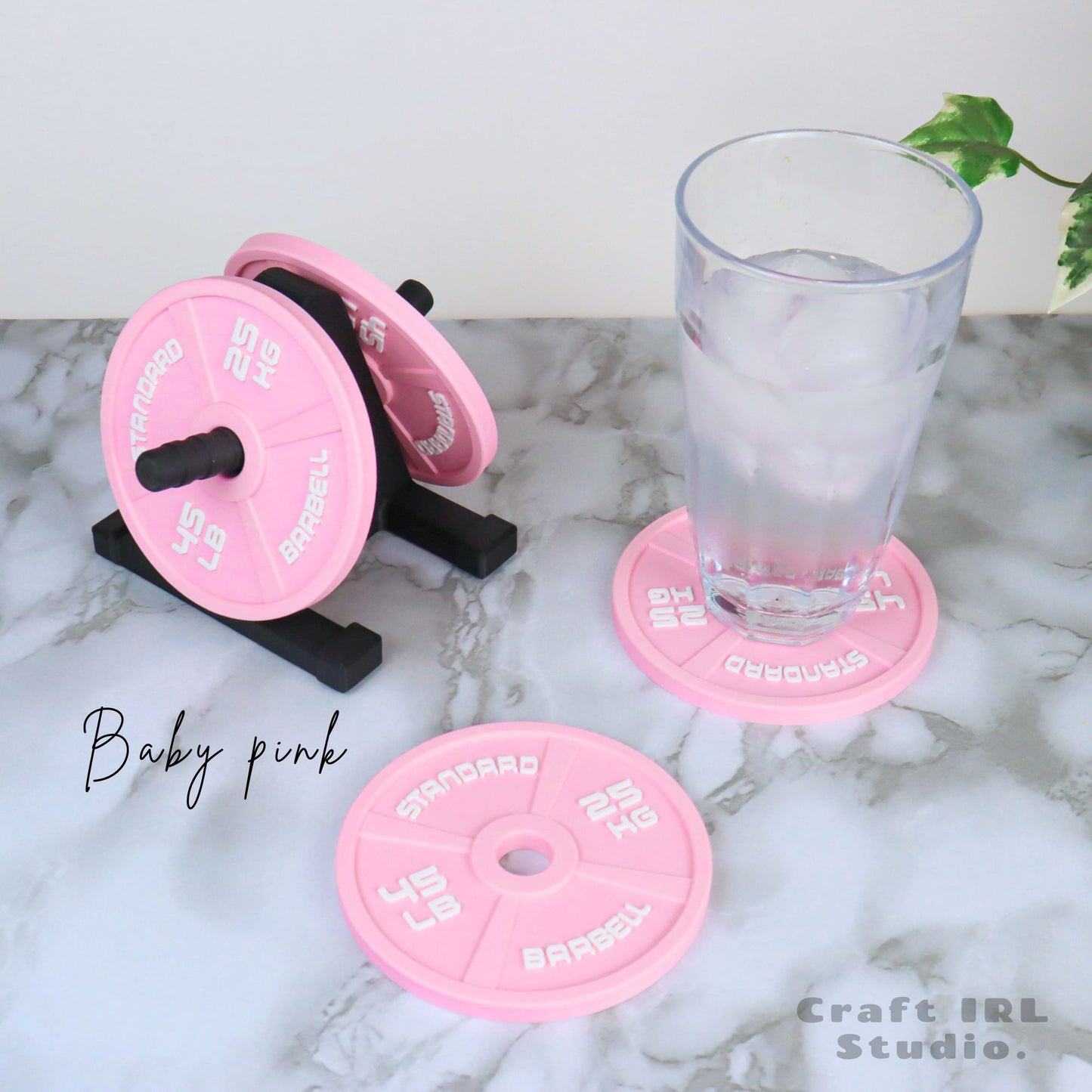 Gym Coaster Set Weight Plate with Rack