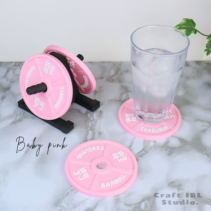Gym Coaster Set Weight Plate with Rack