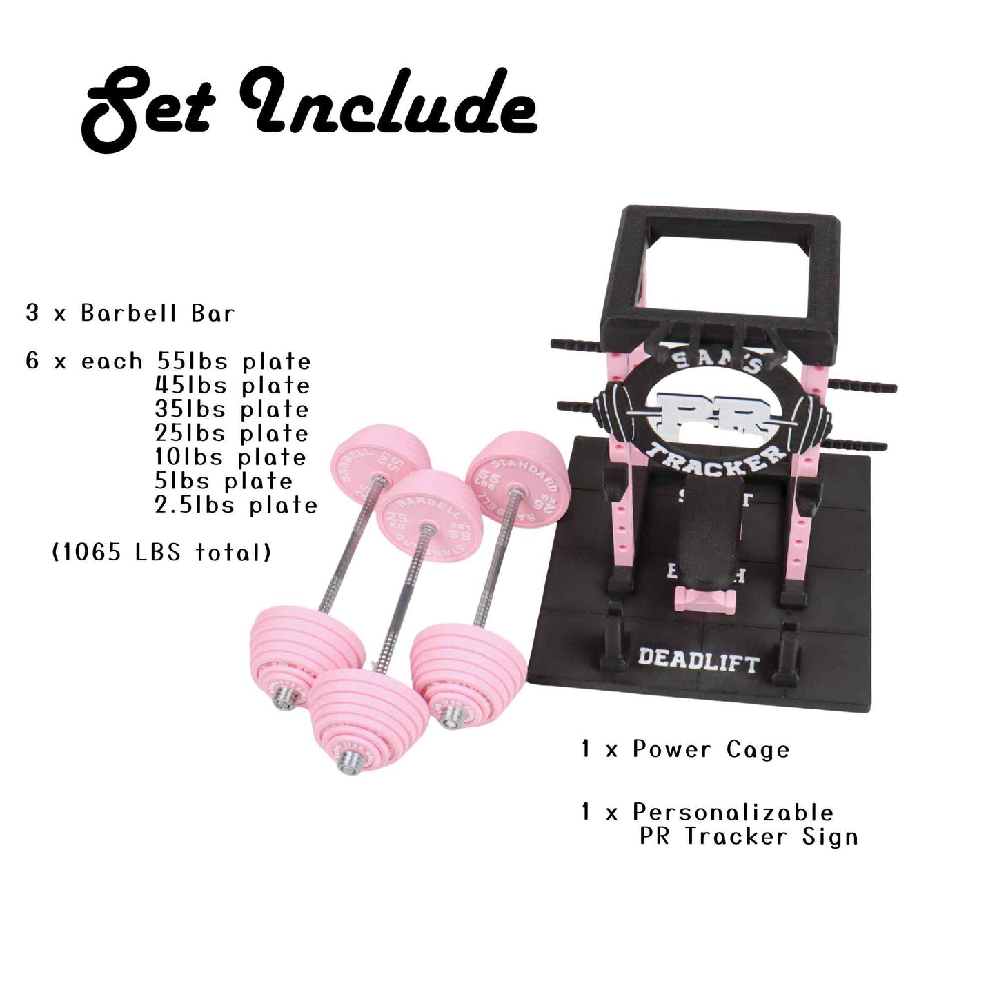 PR Tracker Weightlifting Barbell Rack Display – Gym Decor, Fitness Gift