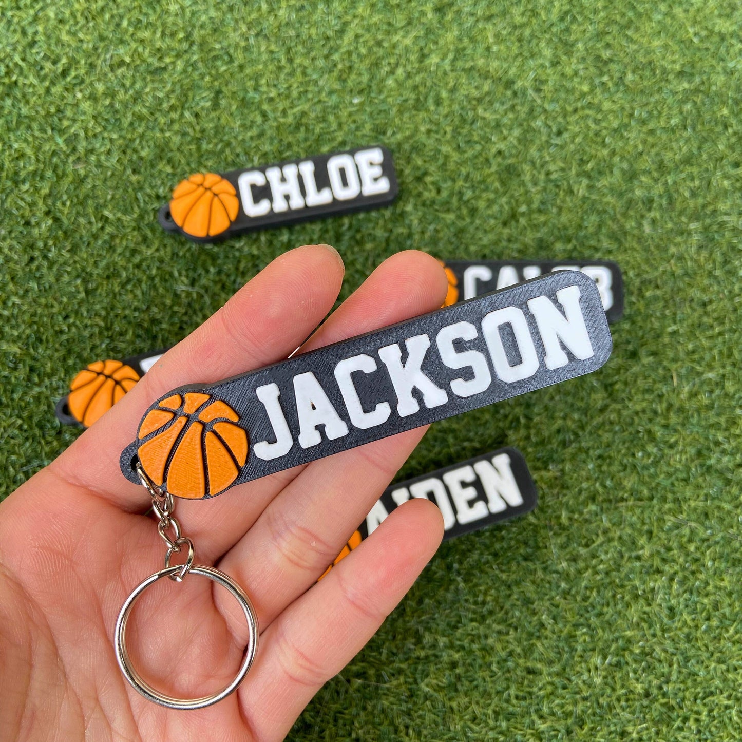 Basketball Custom Name Keychain