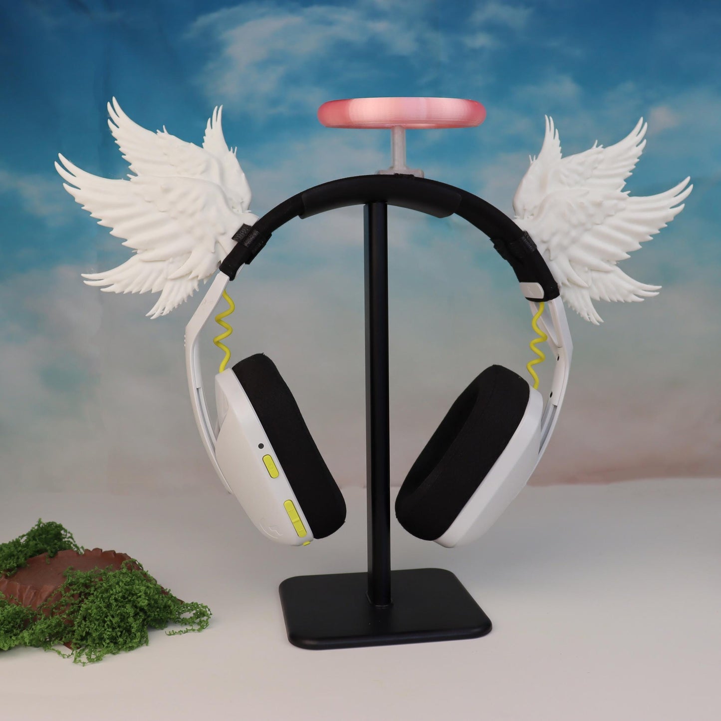 Archangel Wings Headphone Attachment | Angelic Headset Accessory | Streamer Gamer Gift and Decor