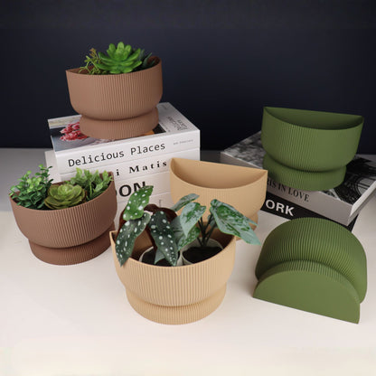 Ribbed Bookend Planter – Minimalist Home Decor