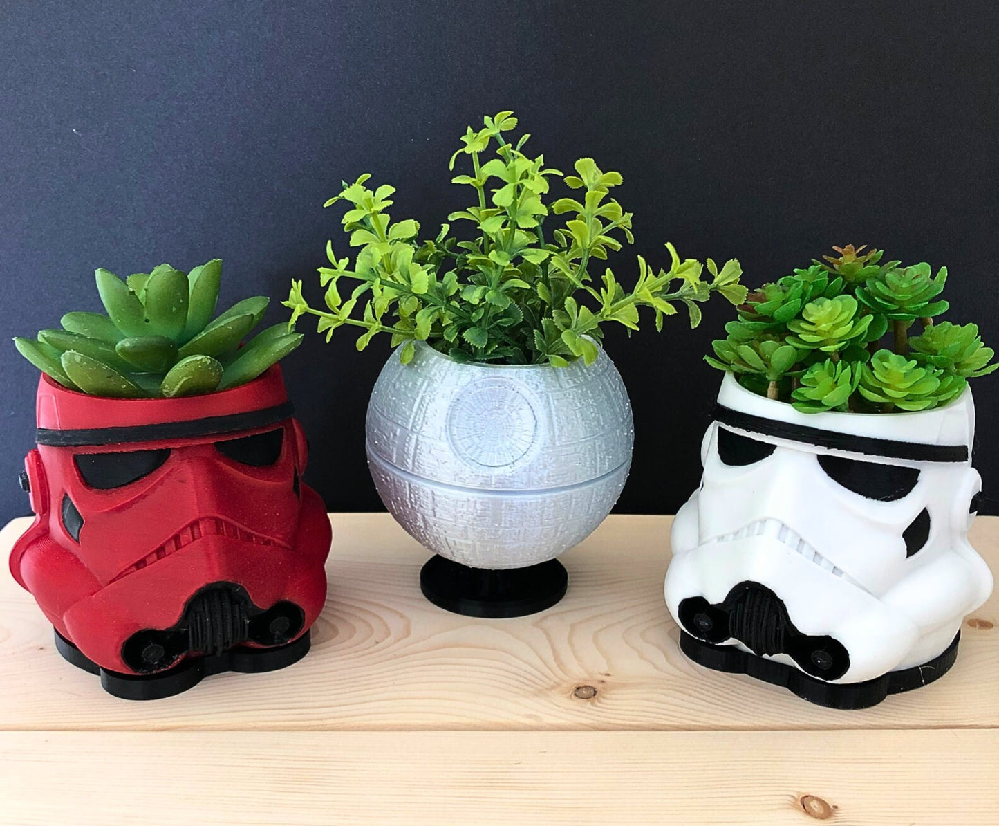 Star Wars Planter Bundle – Darth Vader, Stormtrooper, Death Star