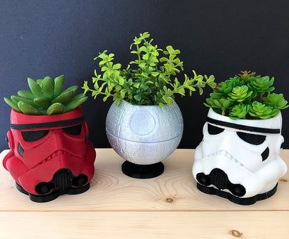 Star Wars Planter Bundle – Darth Vader, Stormtrooper, Death Star