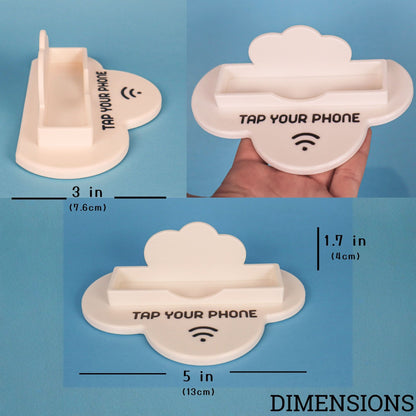Cloud-Shaped NFC Business Card Holder with Programmable Tap Technology