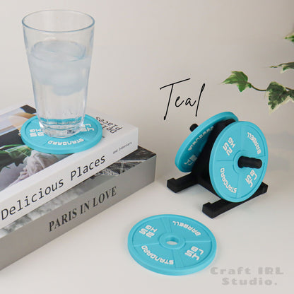 Gym Coaster Set Weight Plate with Rack