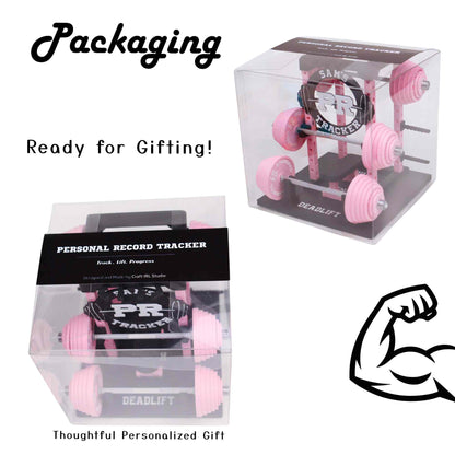PR Tracker Weightlifting Barbell Rack Display – Gym Decor, Fitness Gift