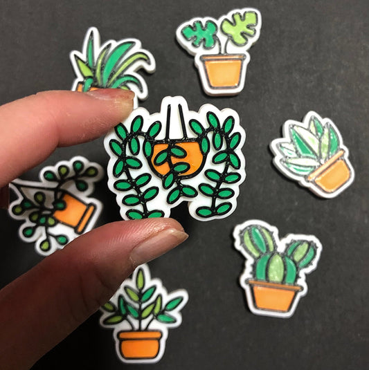 House Plant Fridge Magnet Set