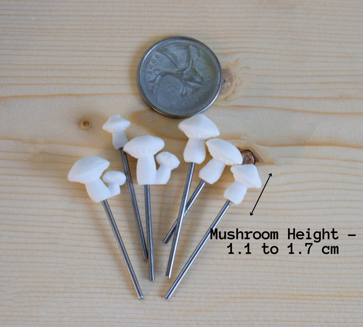 White Button Mushroom Stake Plant Accessory