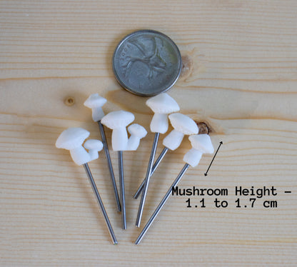 White Button Mushroom Stake Plant Accessory