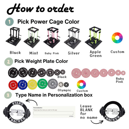 PR Tracker Weightlifting Barbell Rack Display – Gym Decor, Fitness Gift